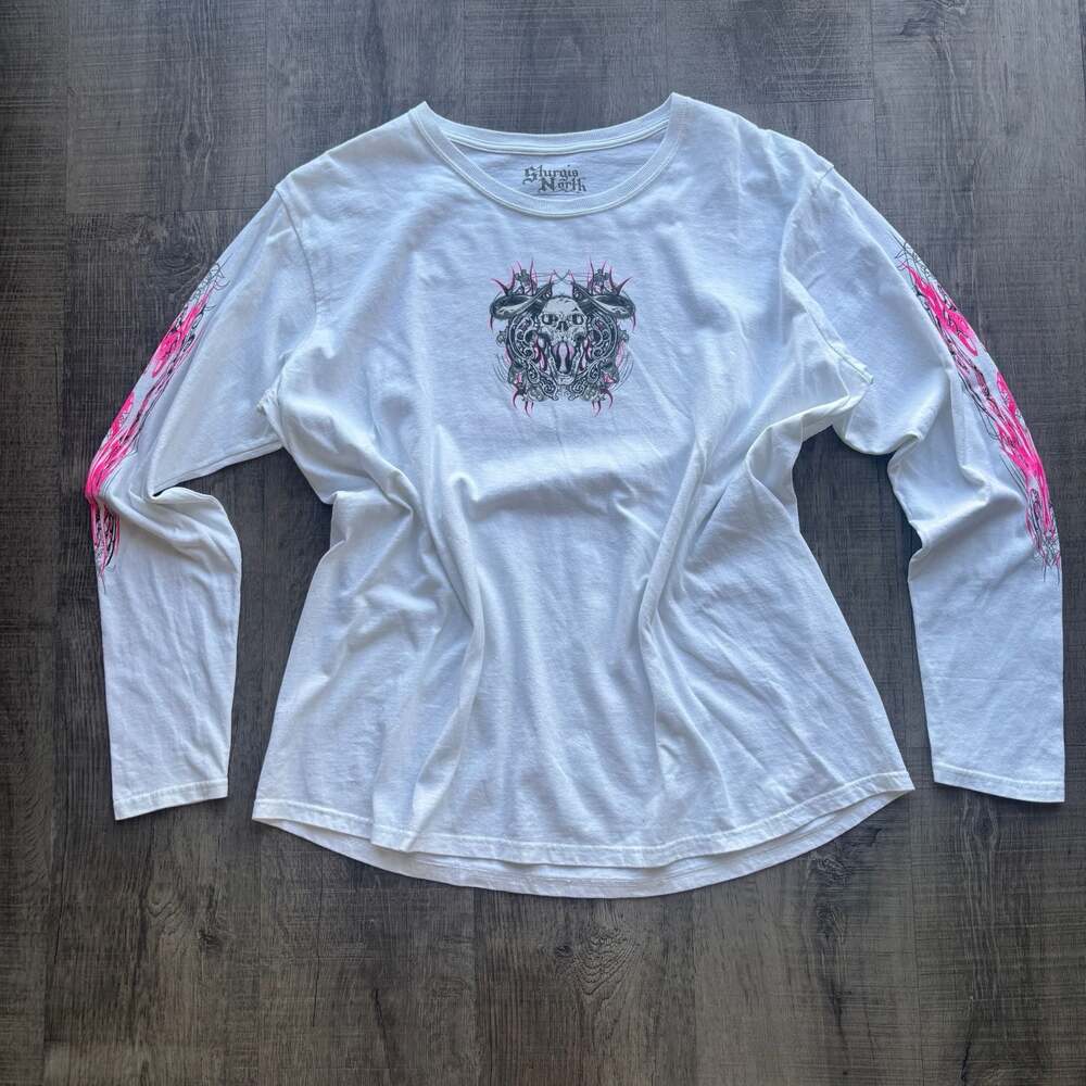Sturgis North Long Sleeve Graphic Tee White Salmon Arm BC Canada